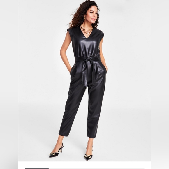 INC International Concepts Pants - 🌺I.N.C. International Concepts Faux Leather Jumpsuit